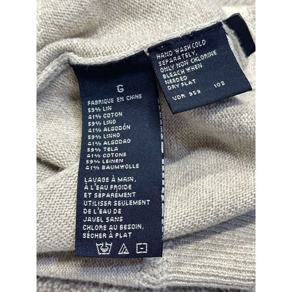 Nautica mens V-Neck pullover sweater sweater sz large cream argyle linen blend - Picture 10 of 12